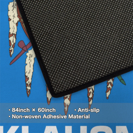 Oklahoma Flag Inspired 84x60 Inch Area Rug with Black Binding (Made in the USA)