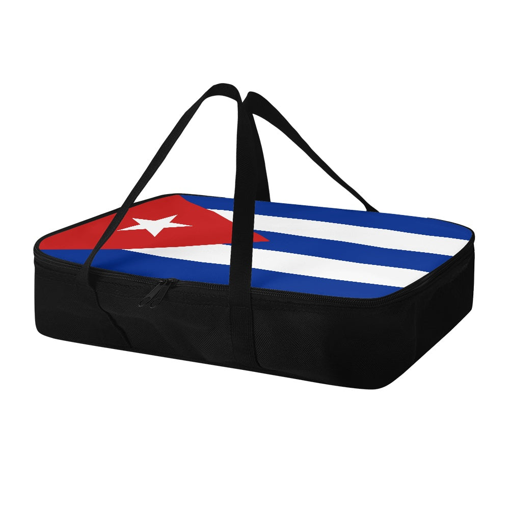 [Brand] carrying bag, Cuban flag design with black straps.