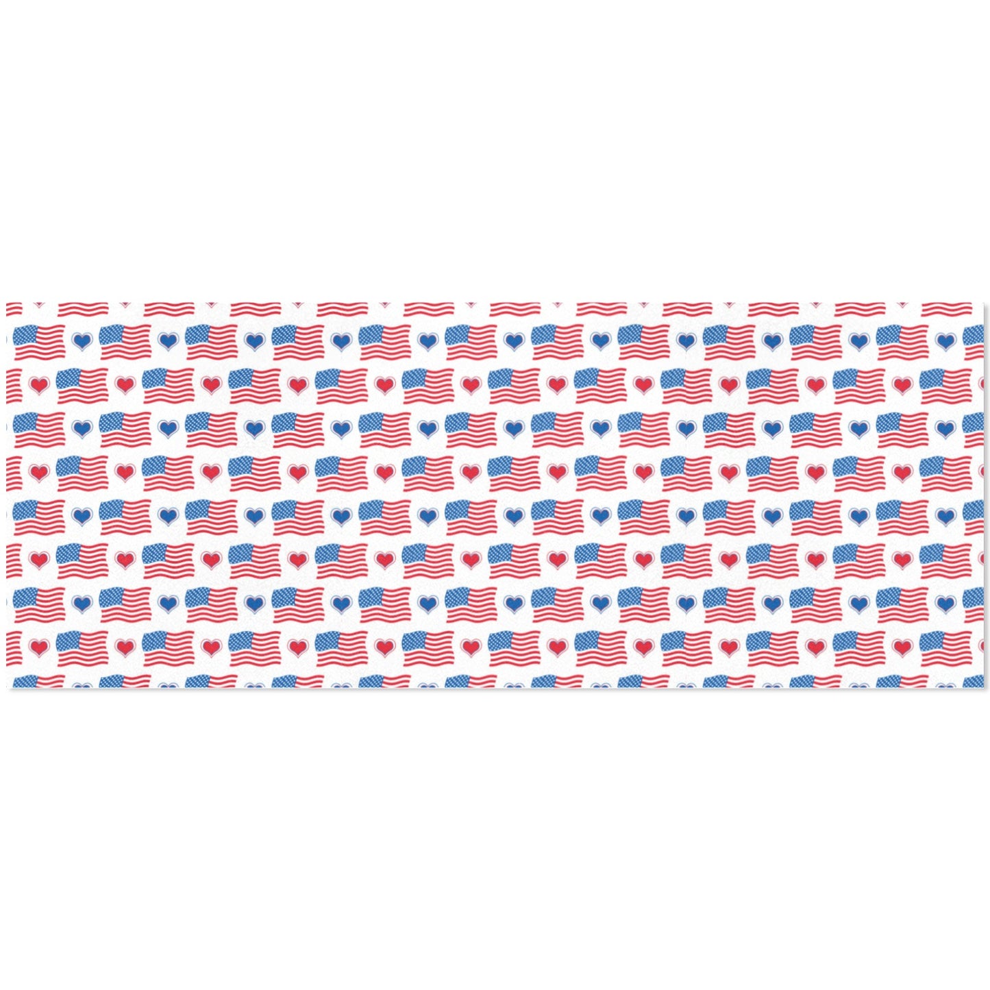 USA/American Flag Inspired Flag and Hearts Pattern Custom Gift Wrapping Paper 58"x 22.5" (4 Rolls)