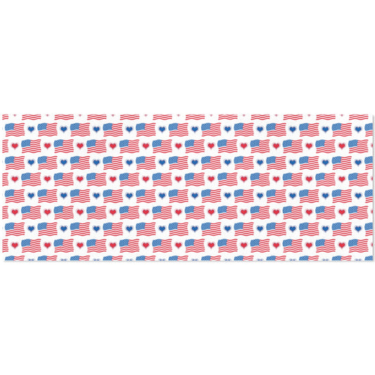 USA/American Flag Inspired Flag and Hearts Pattern Custom Gift Wrapping Paper 58"x 22.5" (4 Rolls)