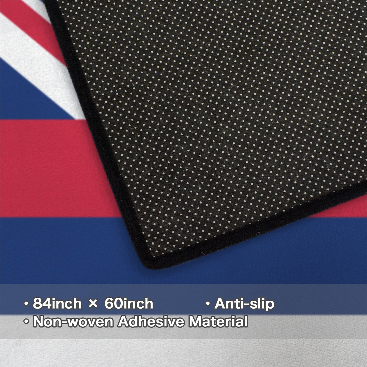 Hawaii Flag Inspired 84x60 Inch Area Rug with Black Binding (Made in the USA)