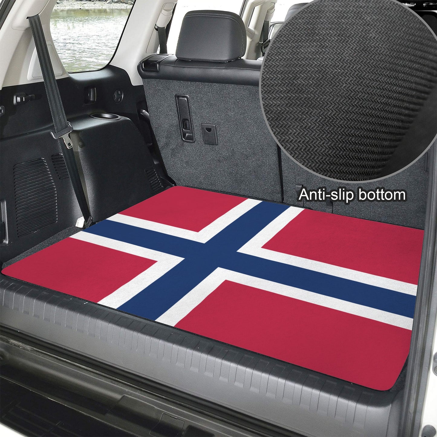 Norway Flag Inspired Car Trunk Mat 100 × 75 cm / 39.4 × 30 in Printed in the USA