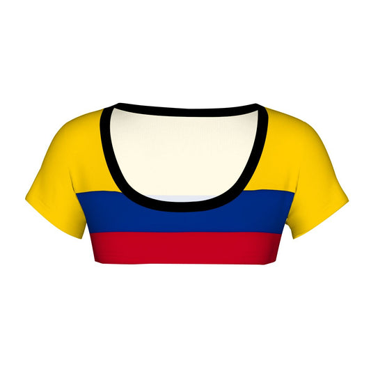 Colombia Flag Inspired Women's 1/2 Cut Short Sleeve T-Shirt