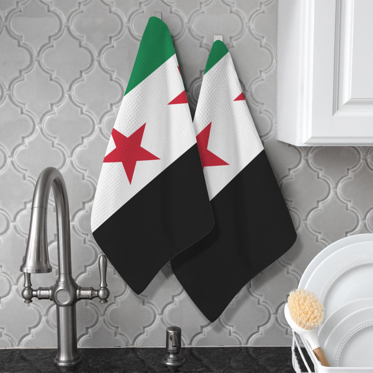 Syria Flag Inspired Kitchen Towel 40X60cm (Pack of 2) | Printed In the USA