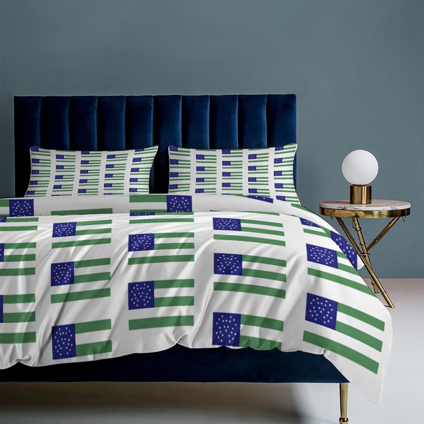 NYPD Flag Inspired 3-Piece Bedding Set (1 Duvet Cover + 2 Pillow Shams) – 102"×90"