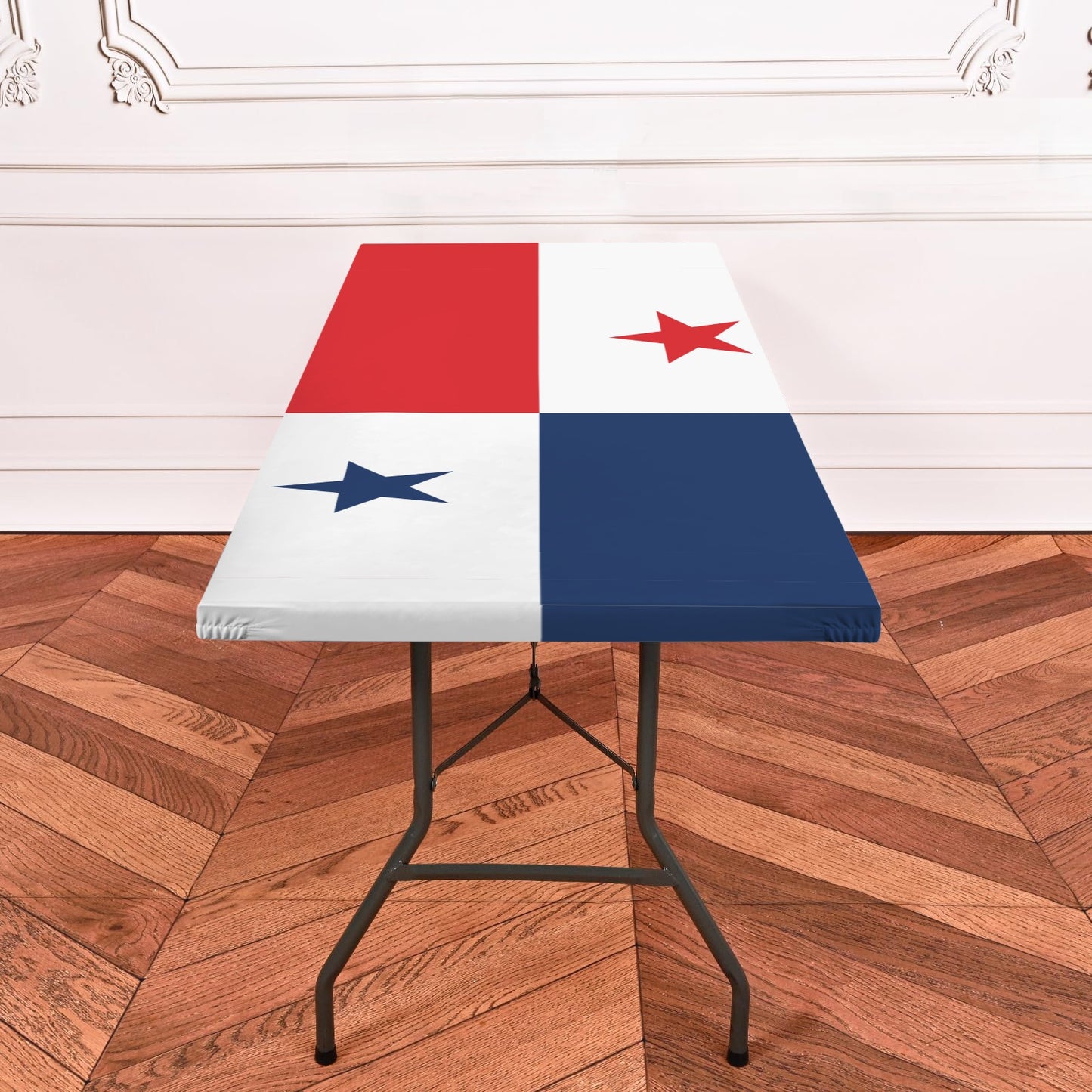Panama Flag Inspired Custom Elastic Fitted Tablecloth 72x30 inch (Made in the USA)