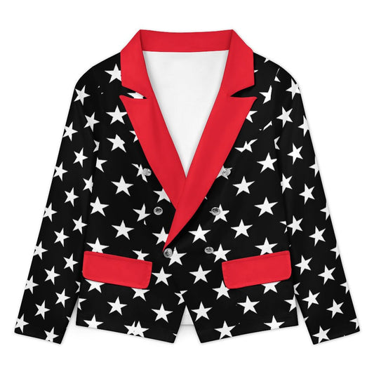 Thin Red Line Flag Inspired Women’s Double Breasted Blazer