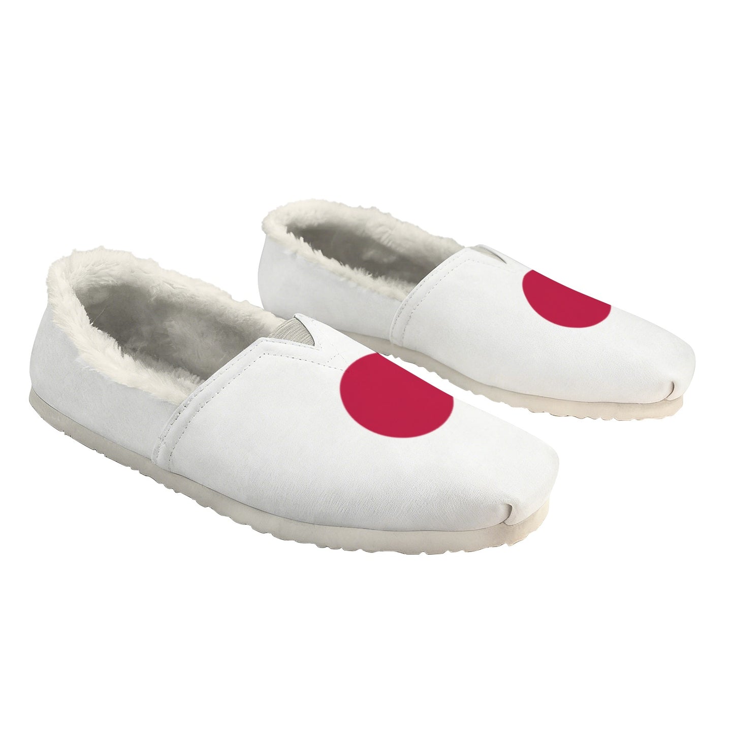 Japan Flag Inspired Women's Fleece-Lined Canvas Slip-On