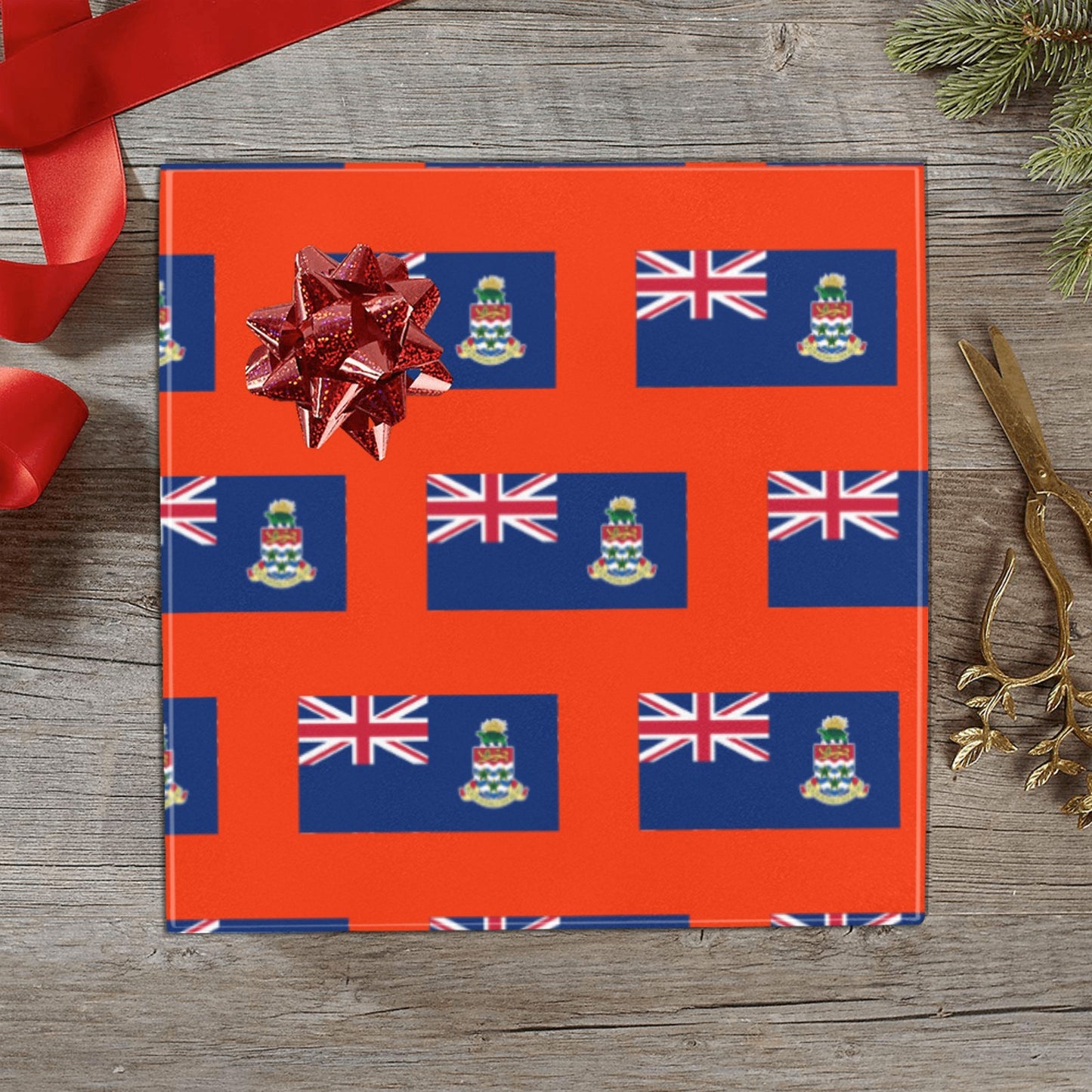 Cayman Islands Flag Custom Gift Wrapping Paper 58"x 22.5" (4 Rolls)