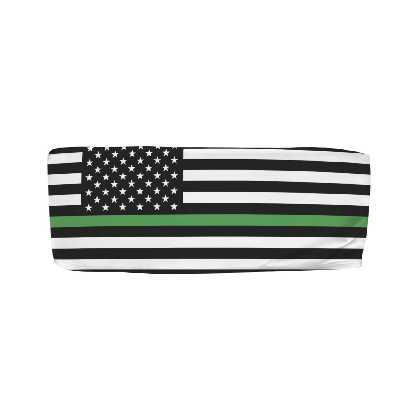 Thin Green Line Flag Inspired Bandeau Tube Bikini Top