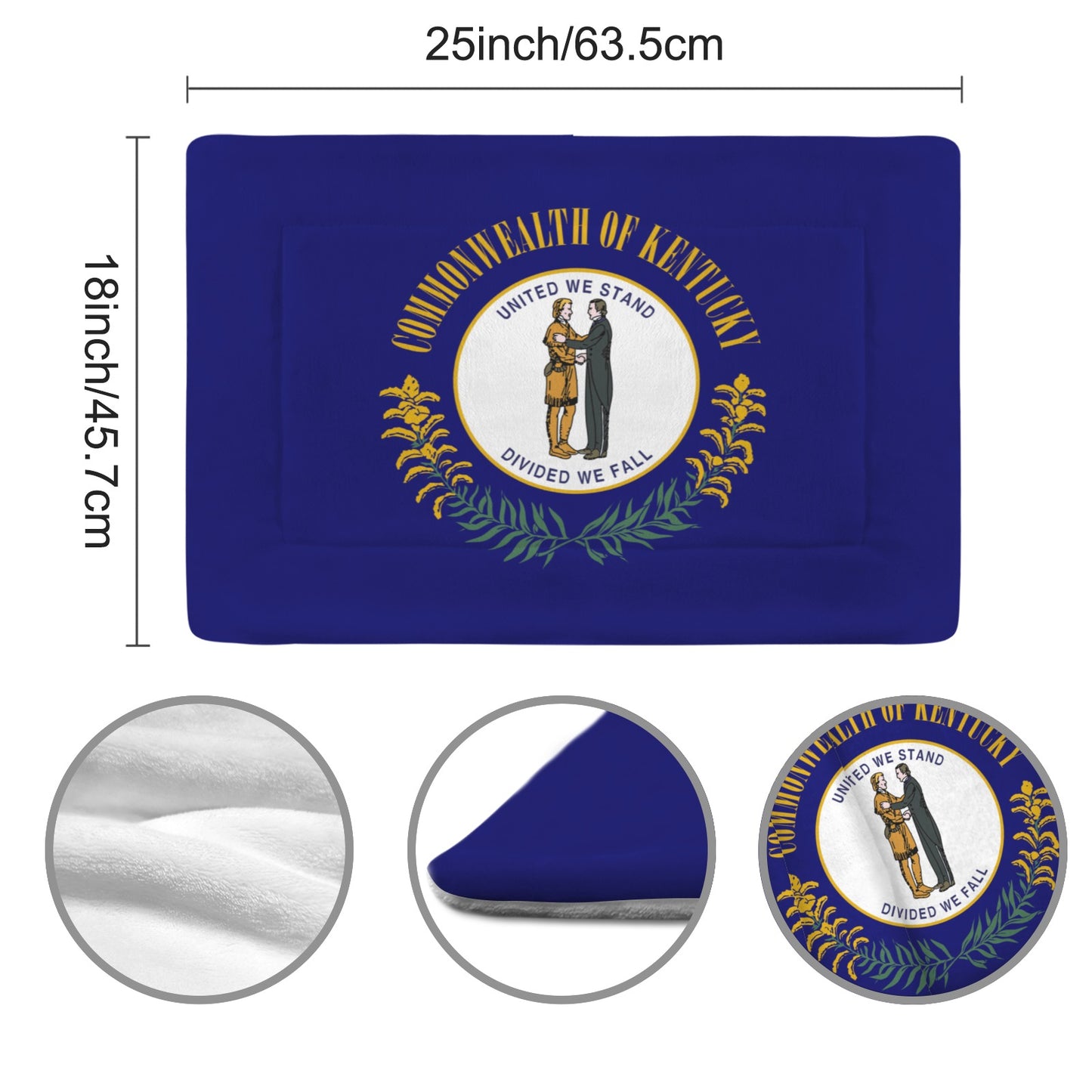 Kentucky Flag Inspired Pet Mat 25x18inch (Made in the USA)