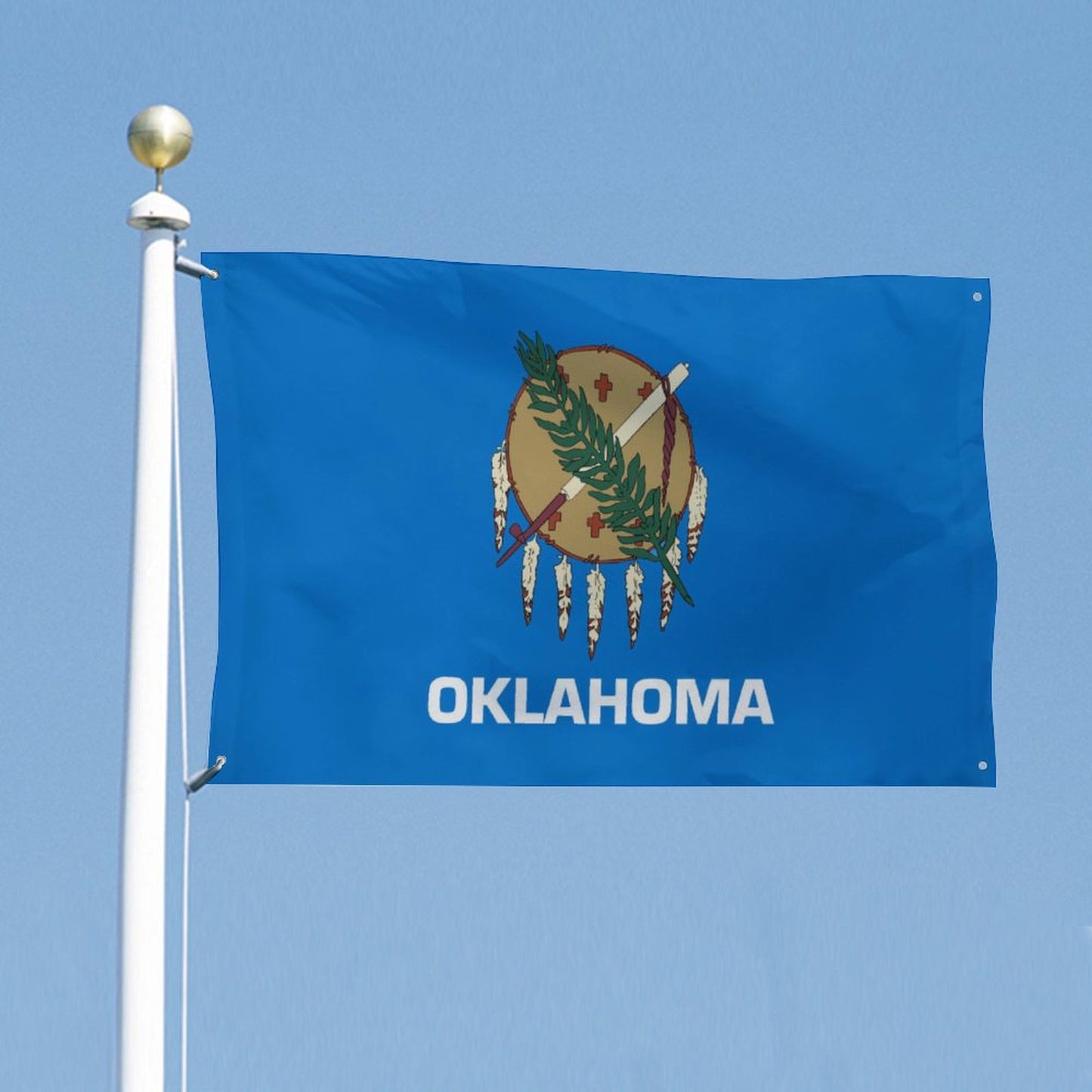 Oklahoma Flag Inspired Wall Mount Flag with Four Grommets (35x59 in)