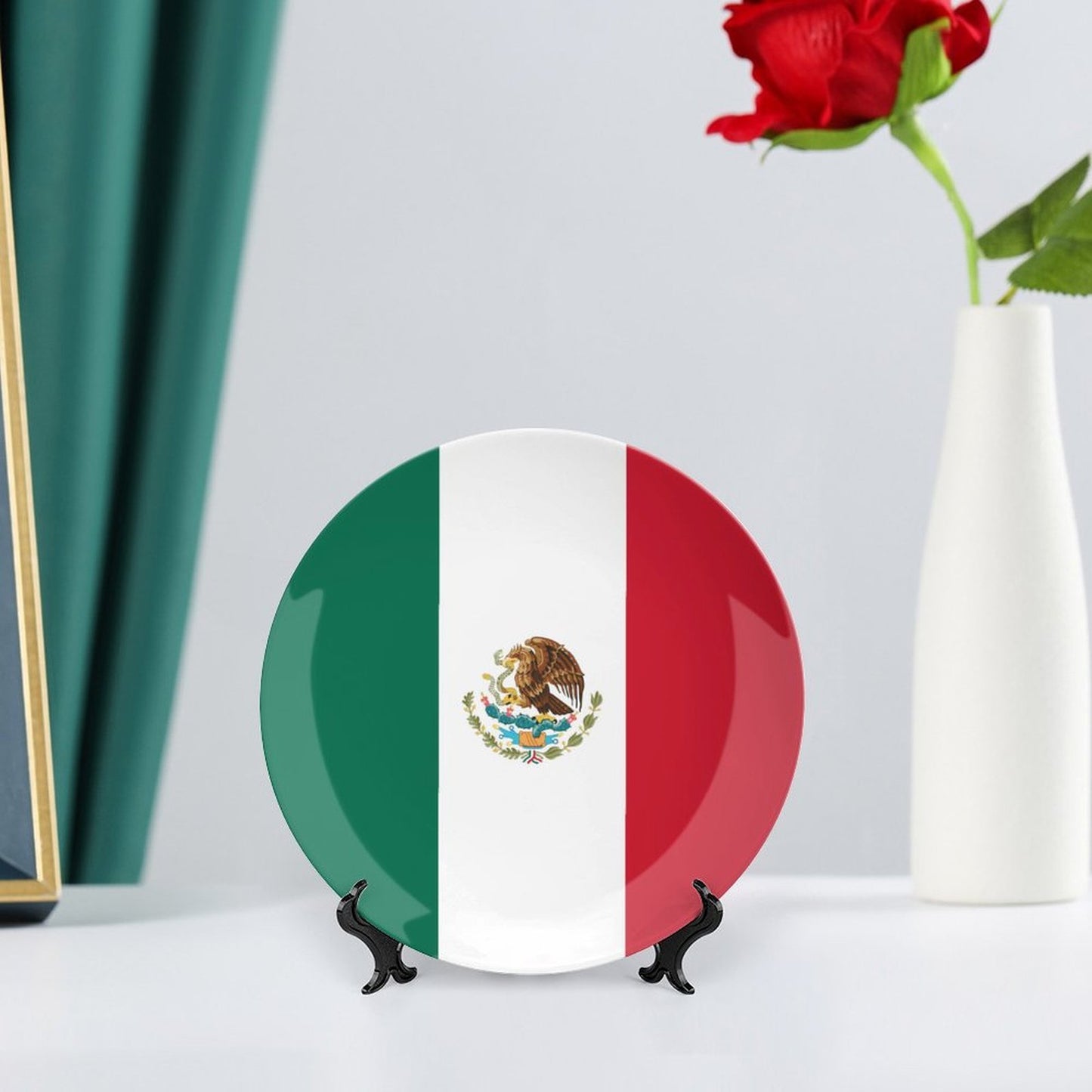 Mexico Flag Inspired Bone China Decorative Plate