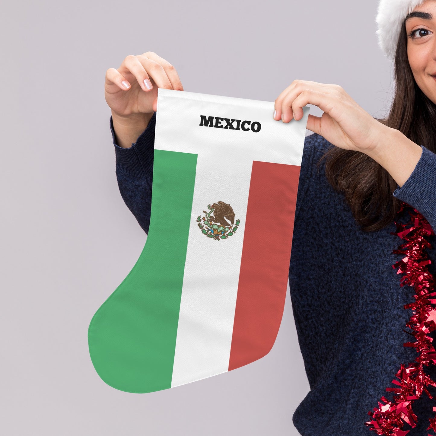 Mexico Flag Christmas Stocking(Made in USA)
