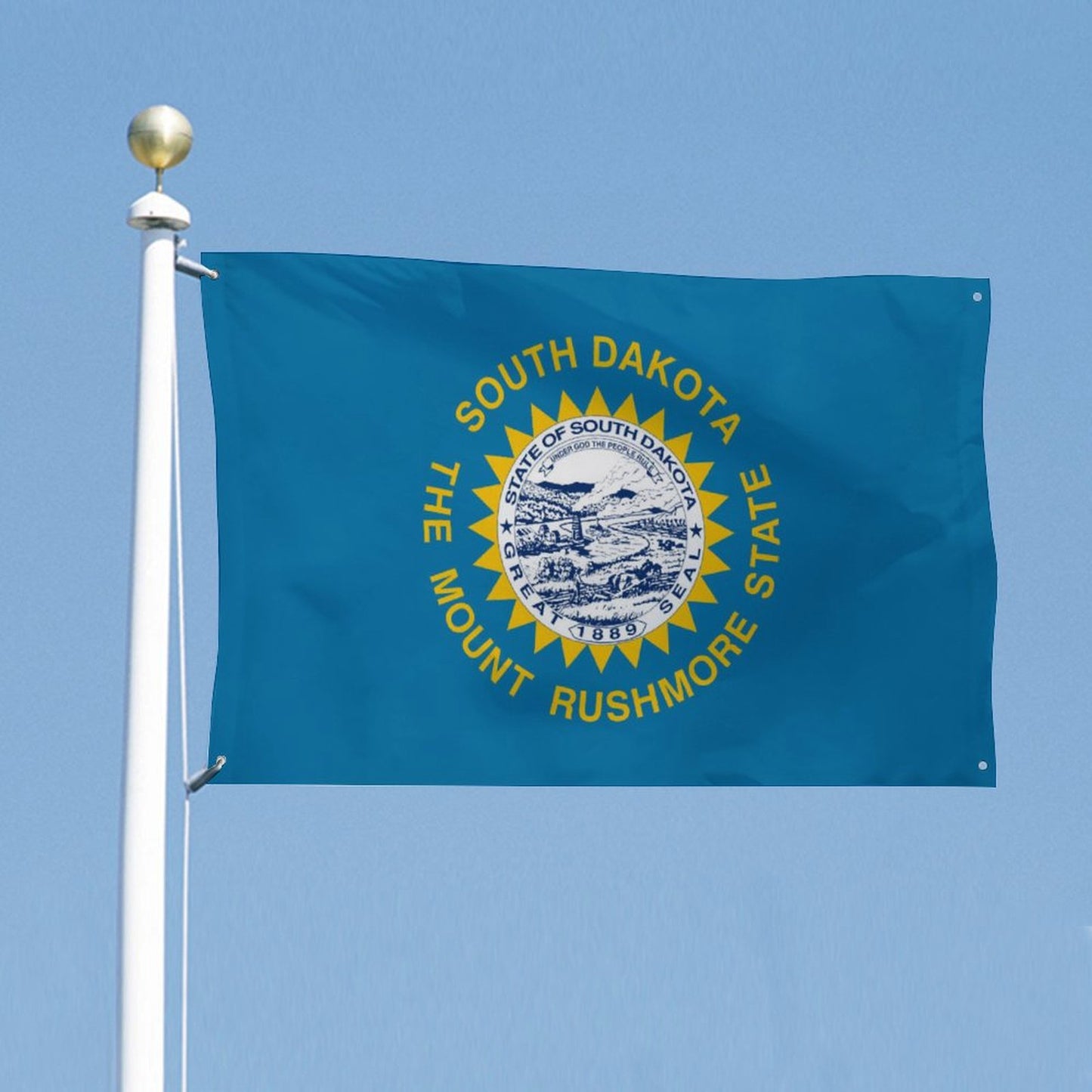 South Dakota Flag Inspired Wall Mount Flag with Four Grommets (35x59 in)