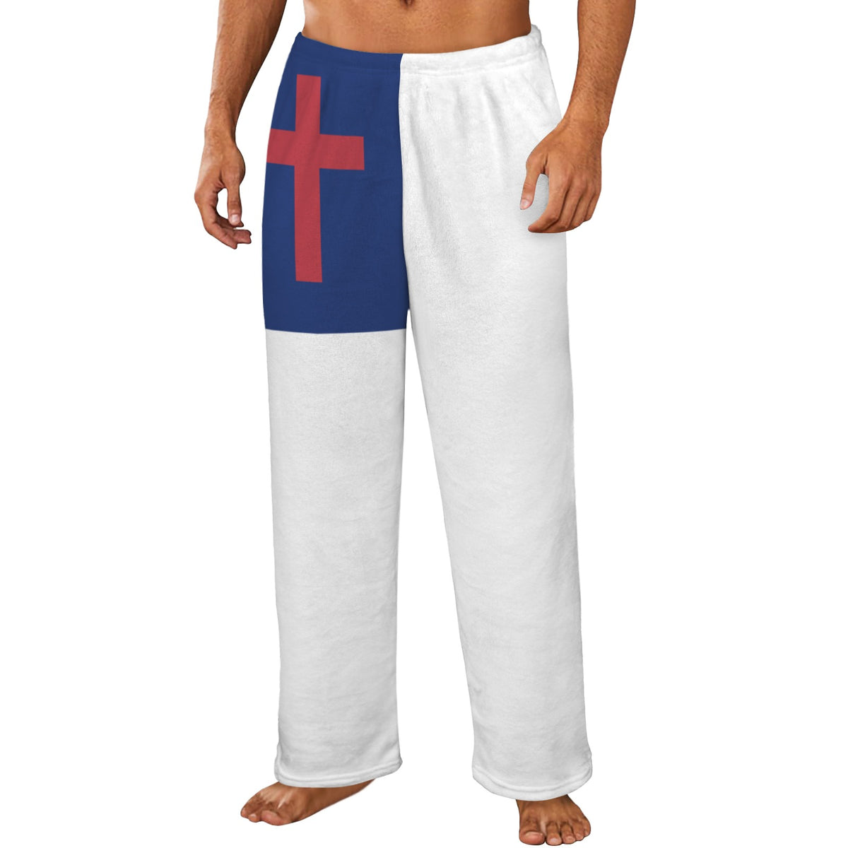 Christian Flag Inspired Men's Flannel Pajama Trousers Printed in the USA