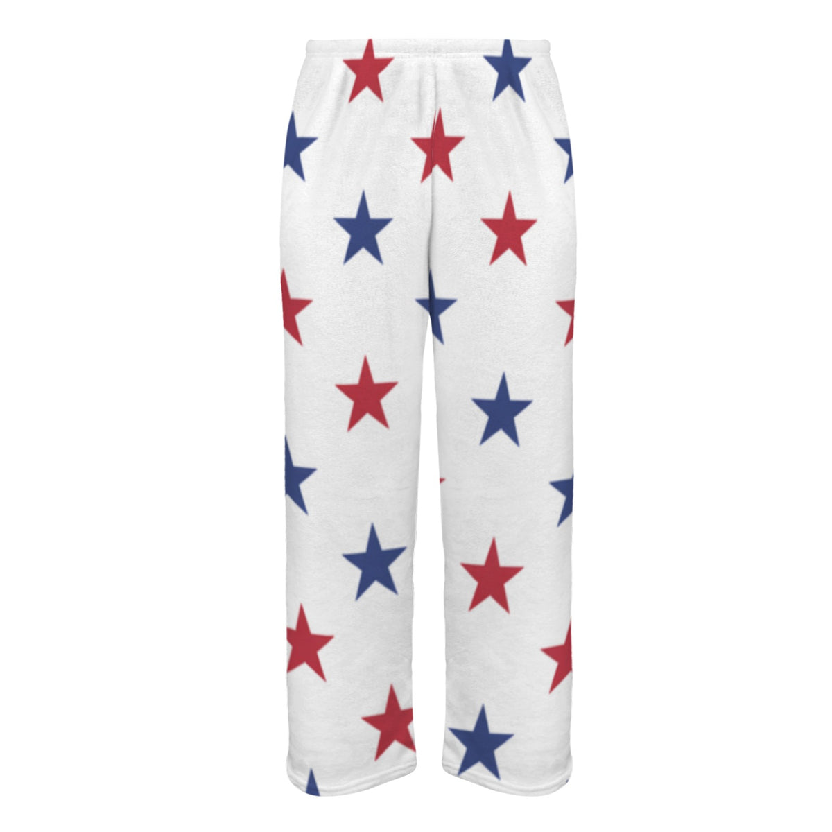 USA/American Flag Inspired Red and Blue Stars Men's Flannel Pajama Trousers Printed in the USA