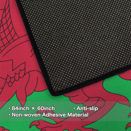 Wales Flag Inspired 84x60 Inch Area Rug with Black Binding (Made in the USA)
