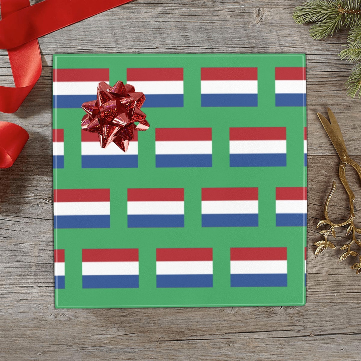 Netherlands Flag Custom Gift Wrapping Paper 58"x 22.5" (4 Rolls)