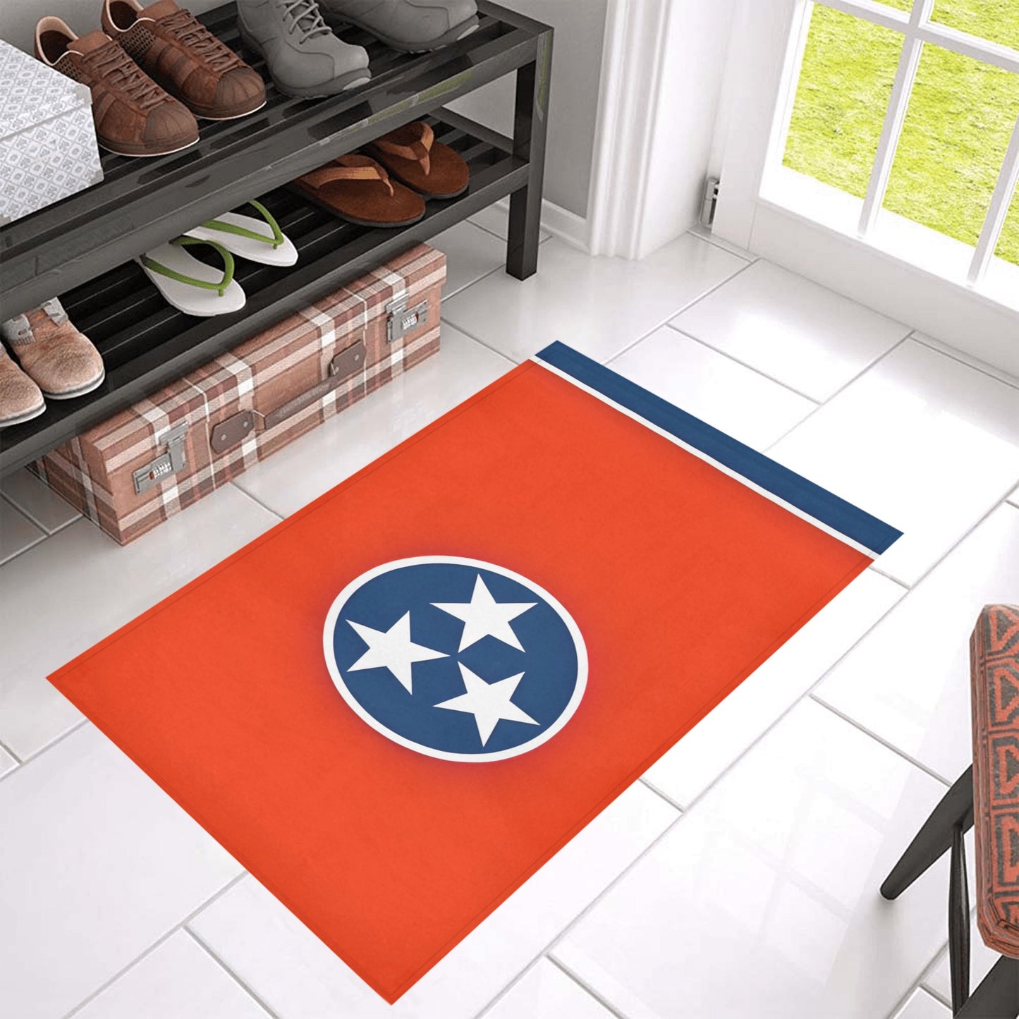 Tennessee Flag Inspired Doormat 30" x 18" (Sponge Material)