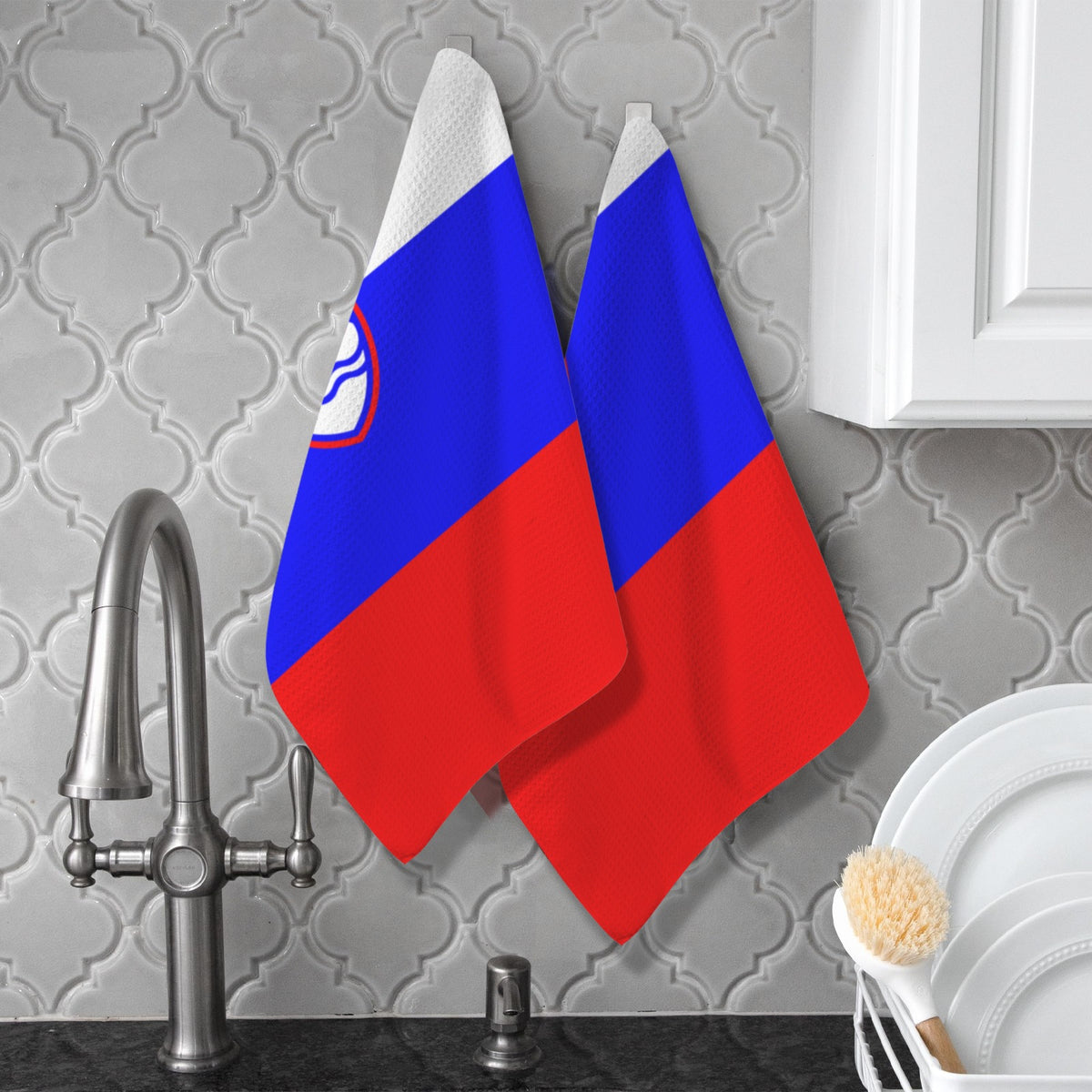 Slovenia Flag Inspired Kitchen Towel 40X60cm (Pack of 2) | Printed In the USA