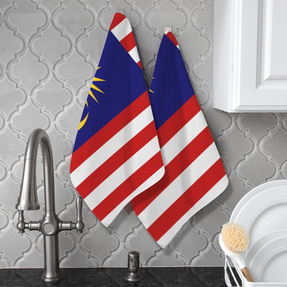 Malaysia Flag Inspired Kitchen Towel 40X60cm (Pack of 2) | Printed In the USA