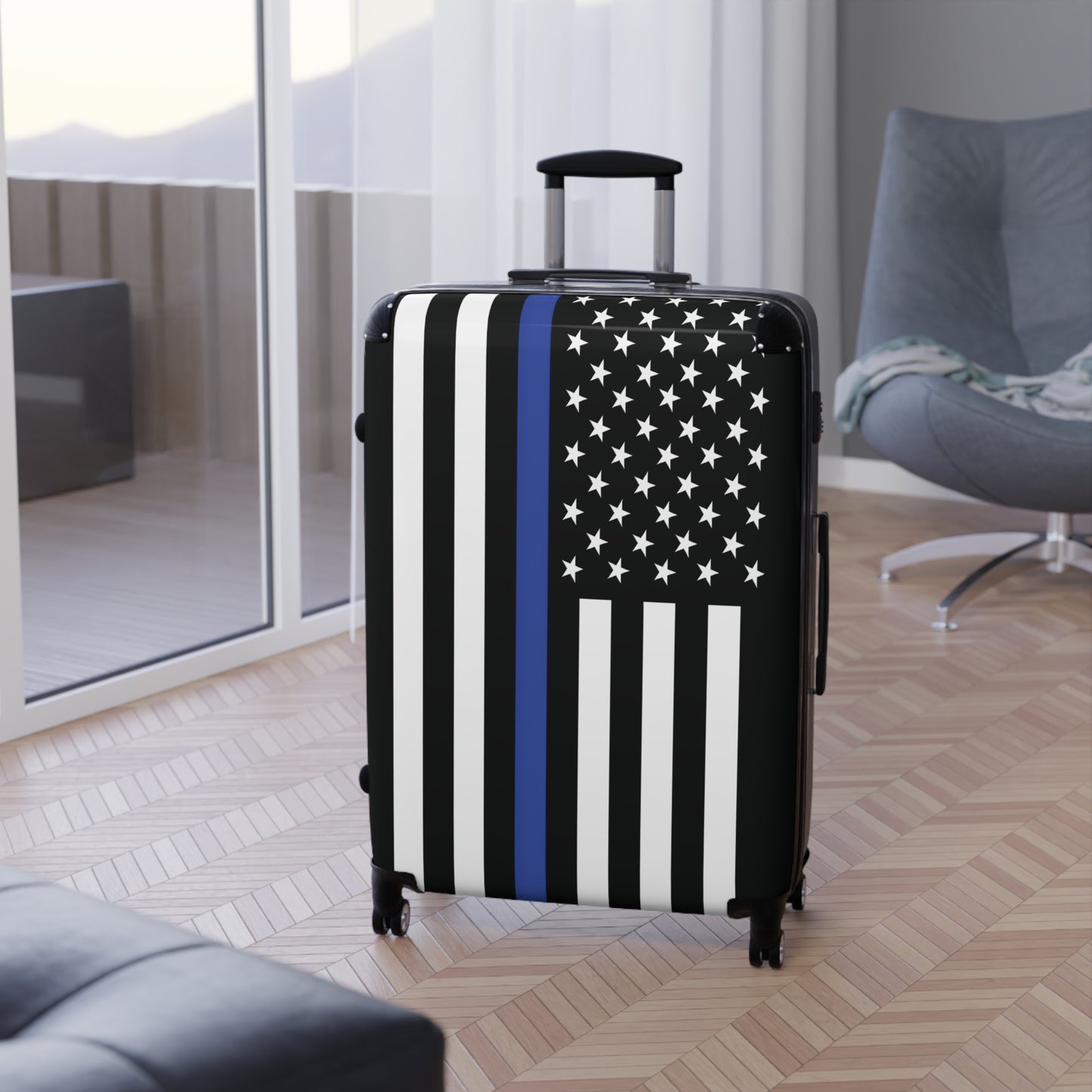 Thin Blue Line Flag Suitcase