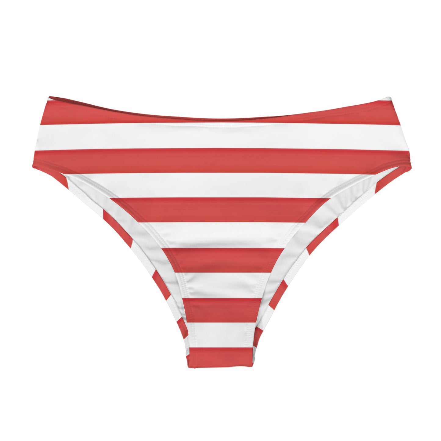 USA/American Flag Inspired Stripes High-Waisted Bikini Bottom