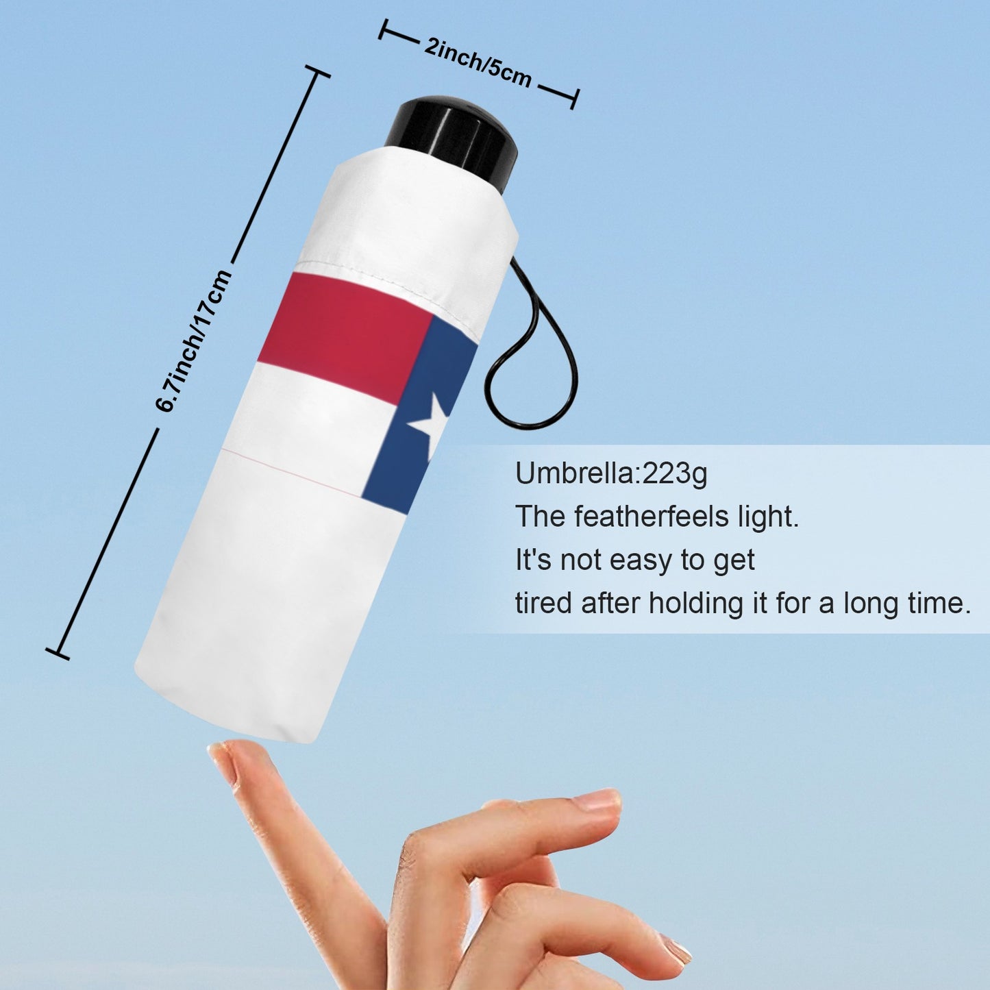 Texas Flag Inspired Mini Compact Umbrella