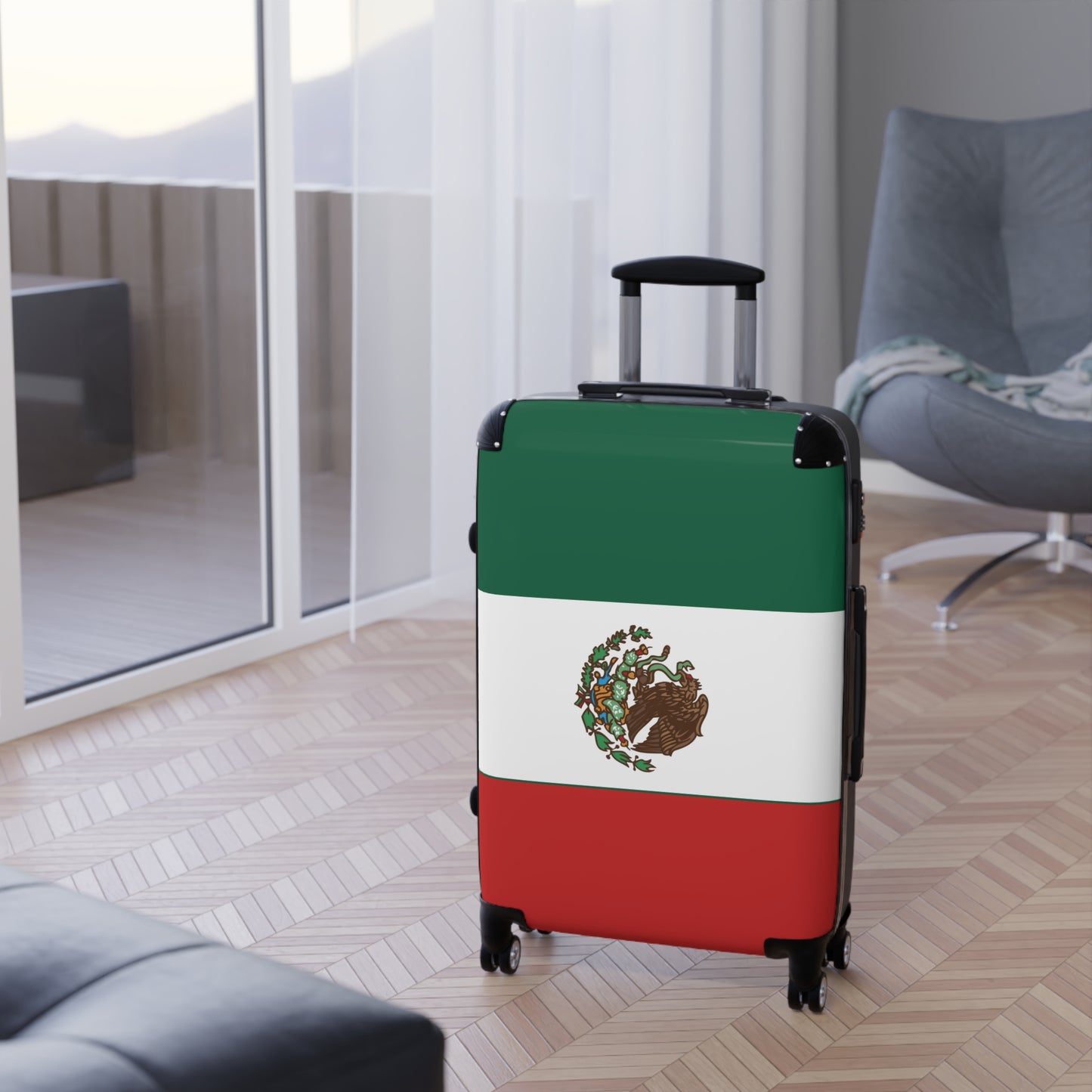 Mexico Flag Inspired Suitcase