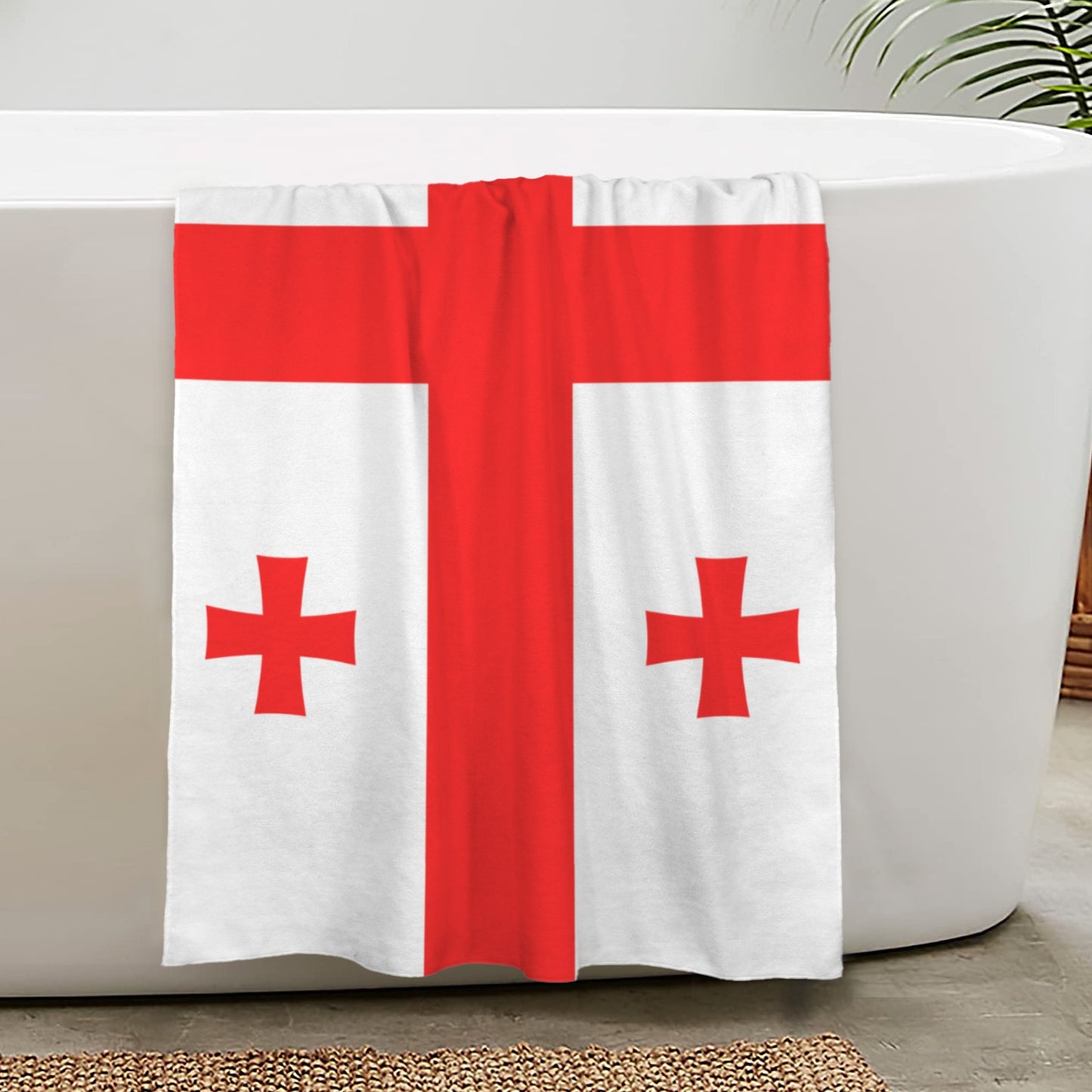 Georgia Flag Inspired Custom Bath Towel 29"x58"(Made in USA)
