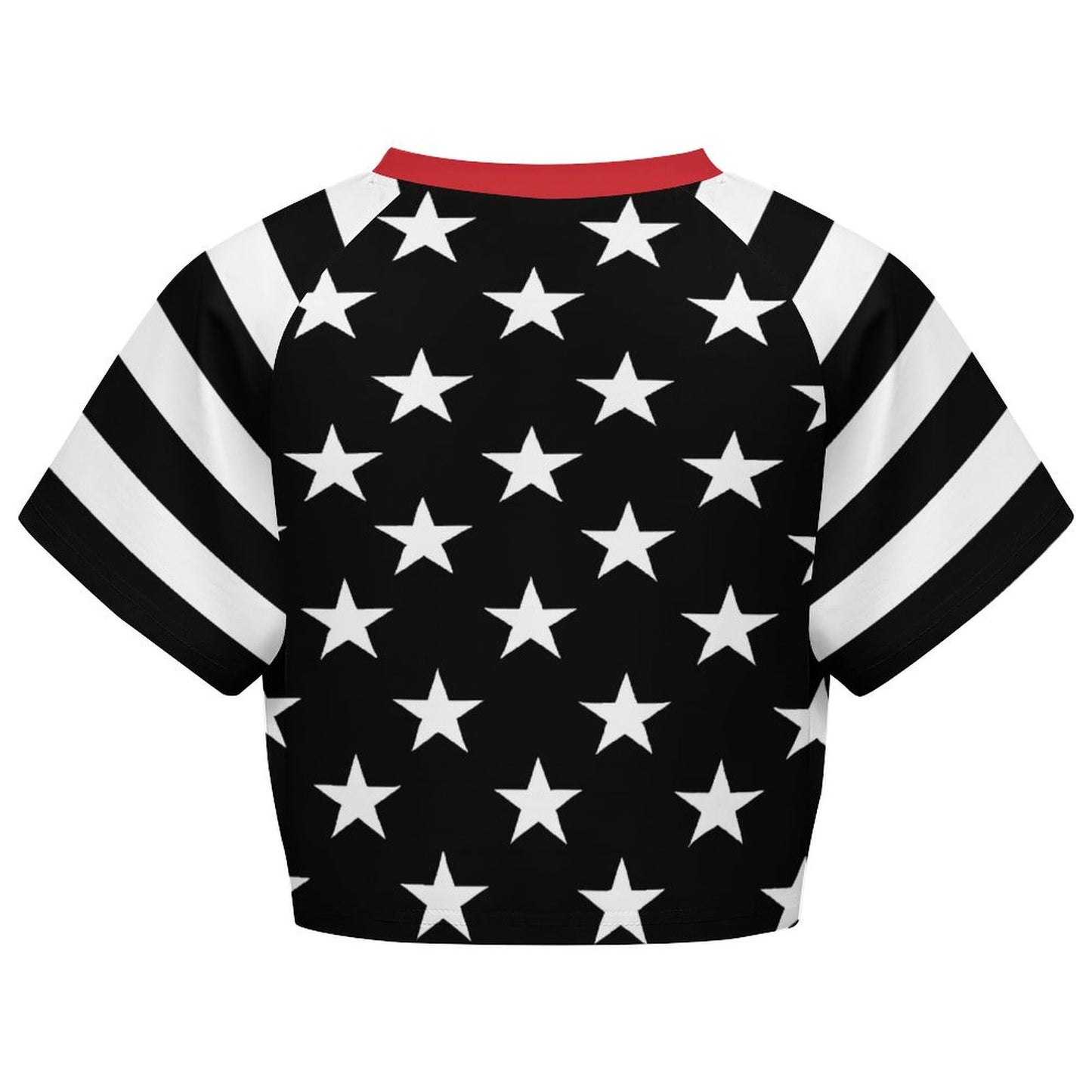 Thin Red Line Flag Inspired Women's Cropped Shirt