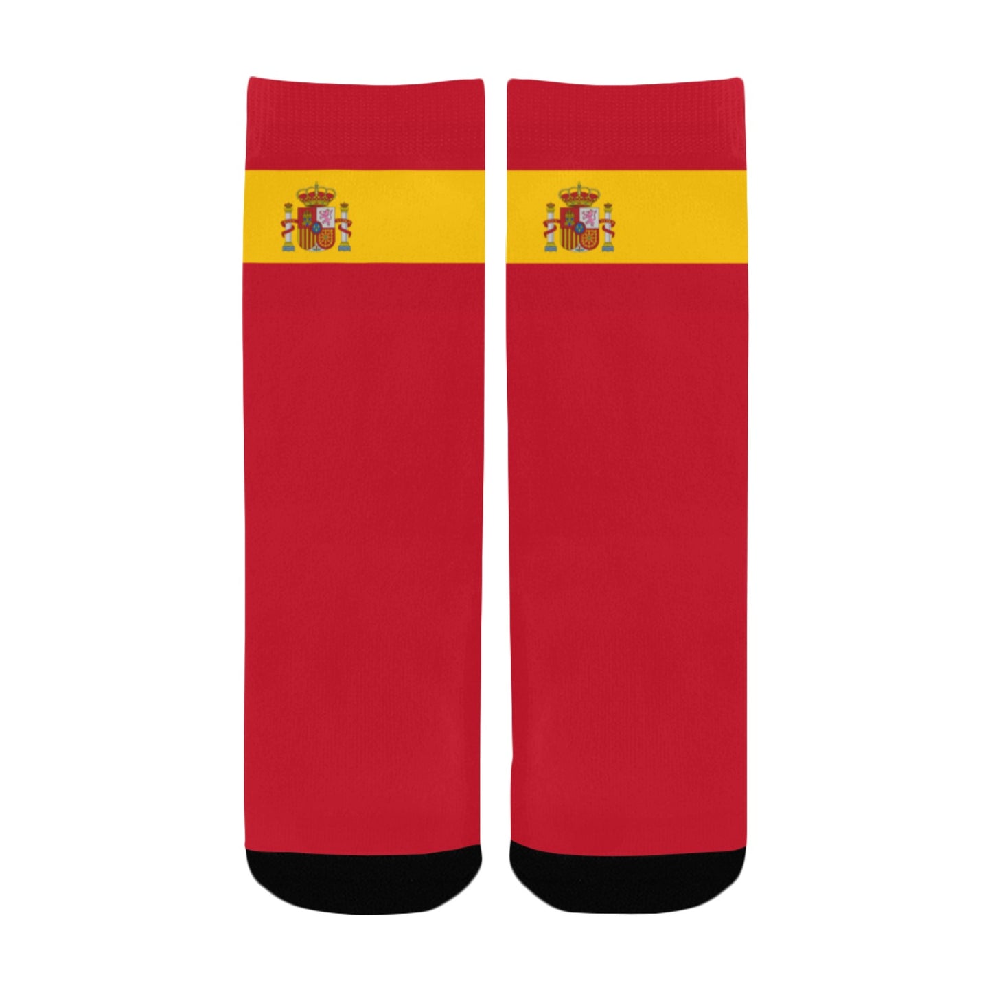 Spain Flag Inspired Kid's Custom Socks (Made in the USA)