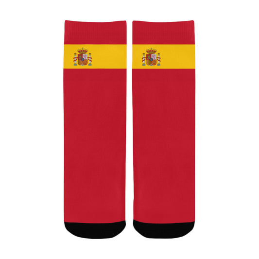 Spain Flag Inspired Kid's Custom Socks (Made in the USA)