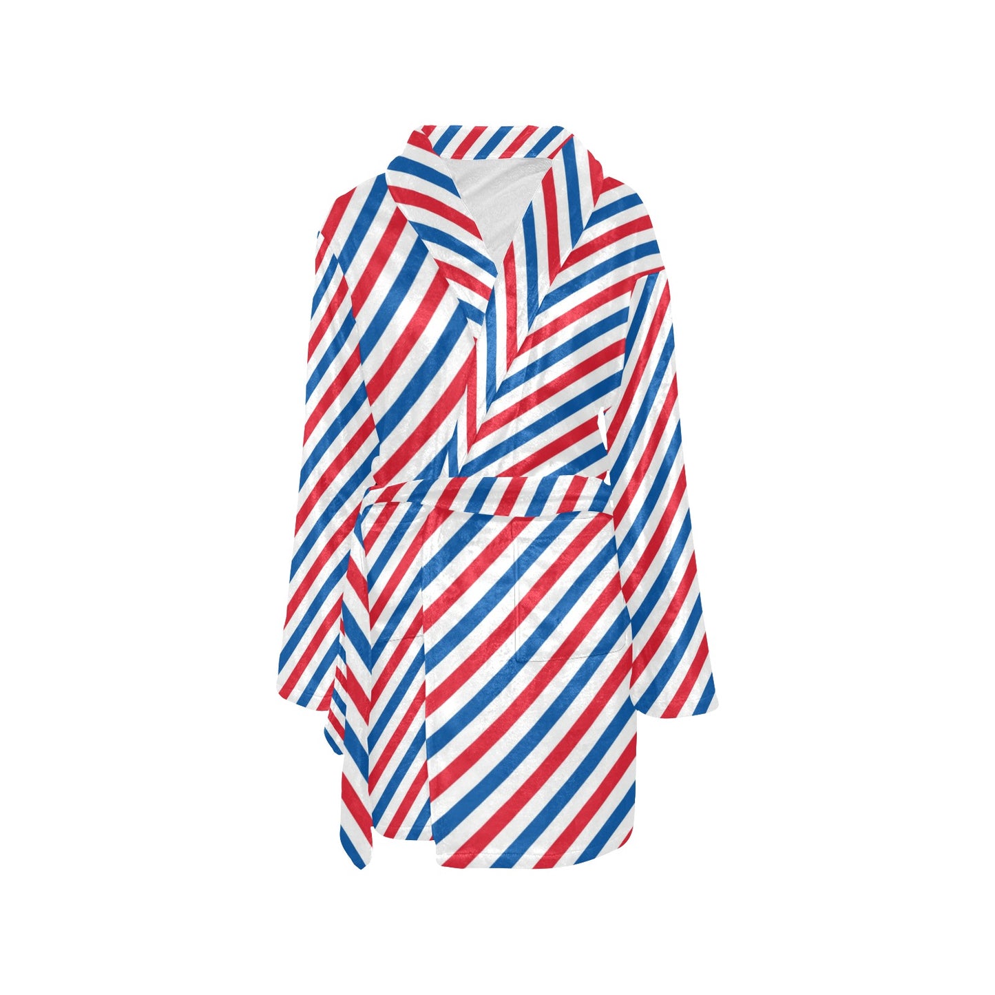USA/American Flag Inspired Striped Pattern Women's Fleece Robe