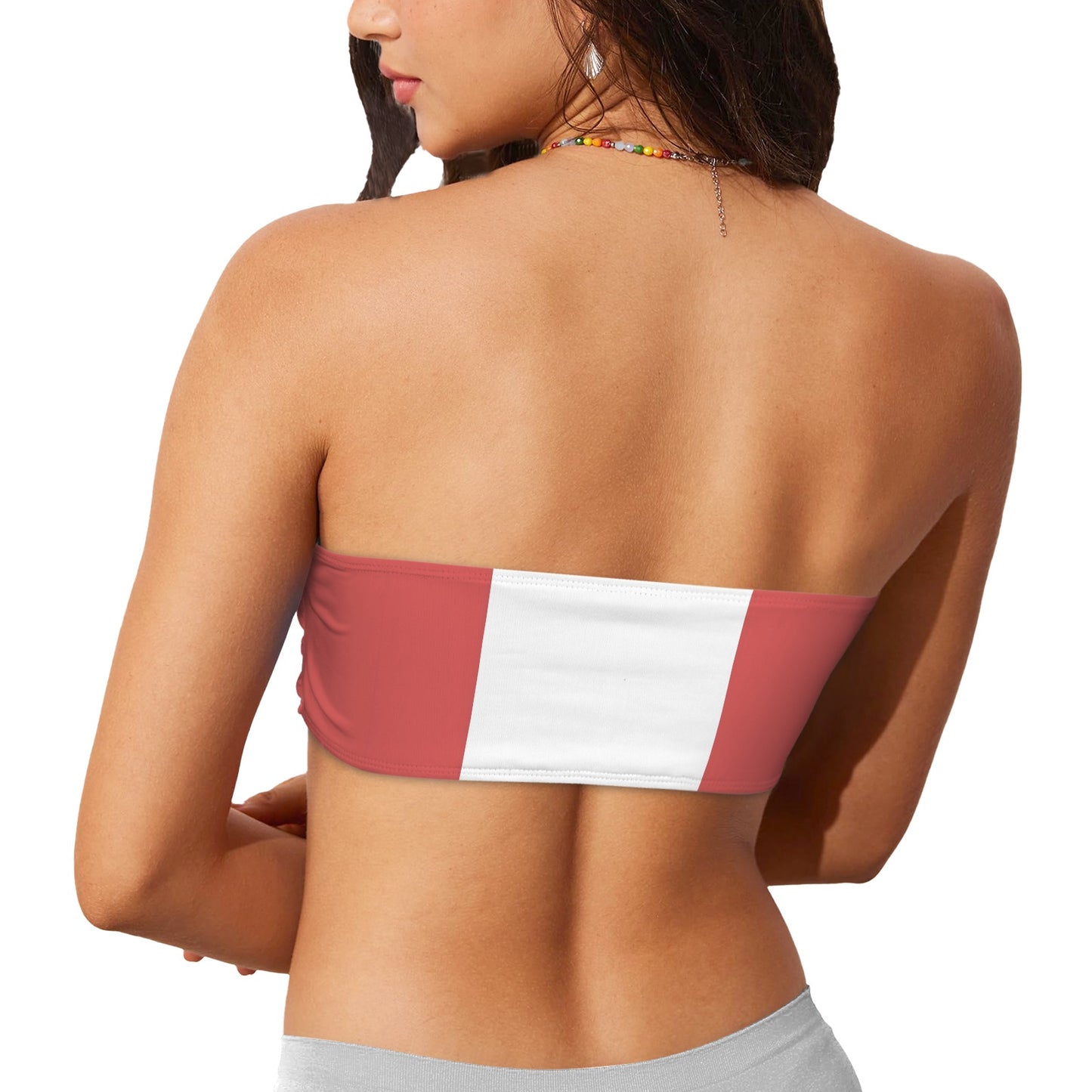 Canada Flag Inspired Bandeau Tube Bikini Top