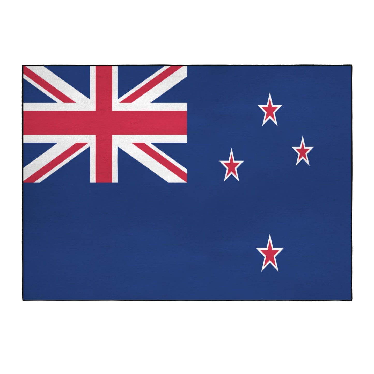 New Zealand Flag Inspired 84x60 Inch Area Rug with Black Binding (Made in the USA)