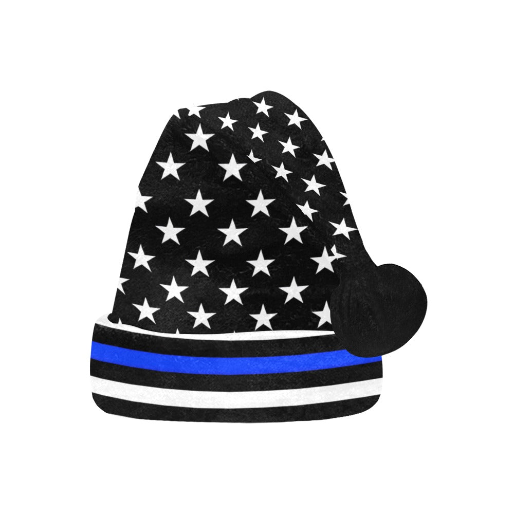 Thin Blue Line Flag Christmas Santa Hat