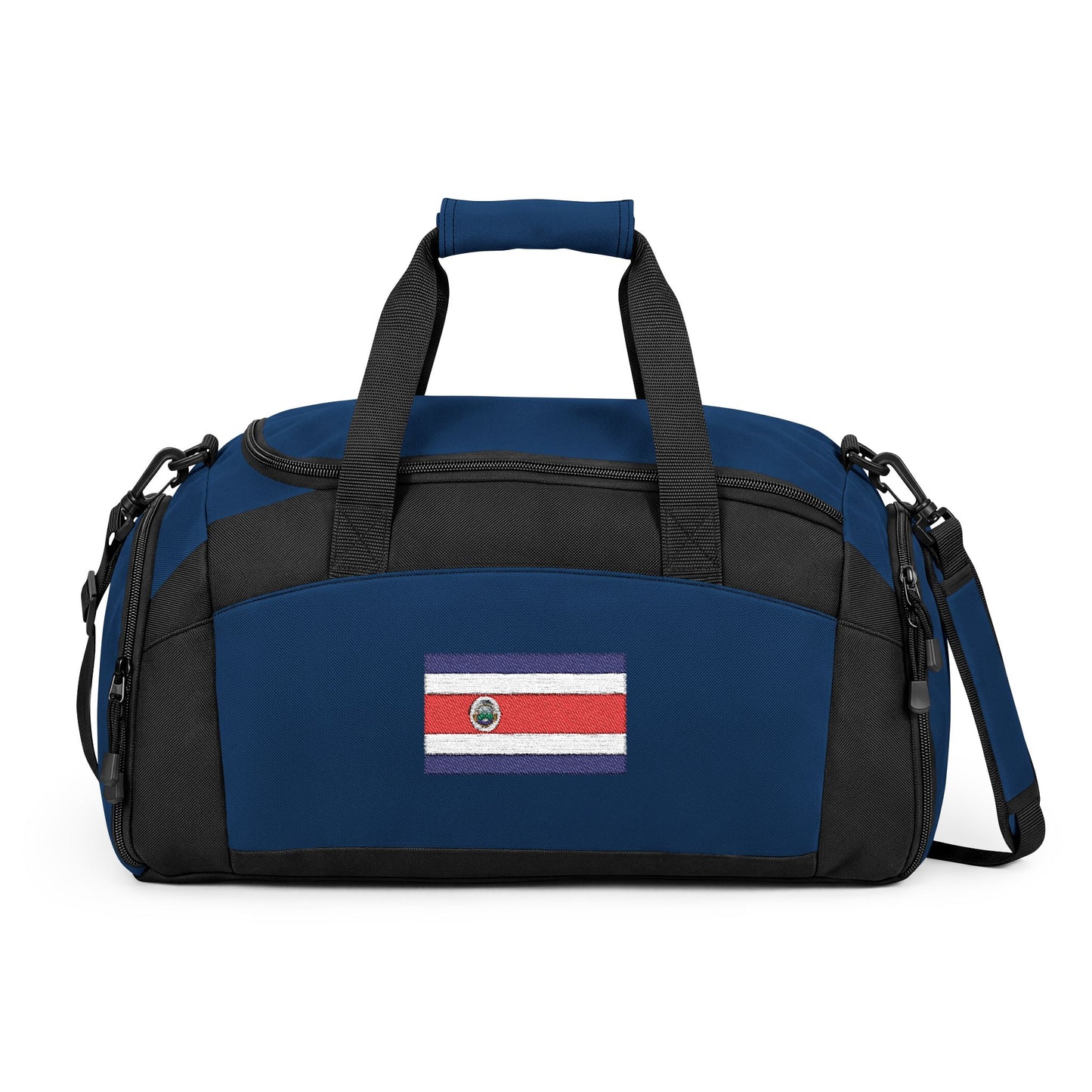 Costa Rica Flag Gym Bag — Black Duffle with Embroidered Costa Rica Flag