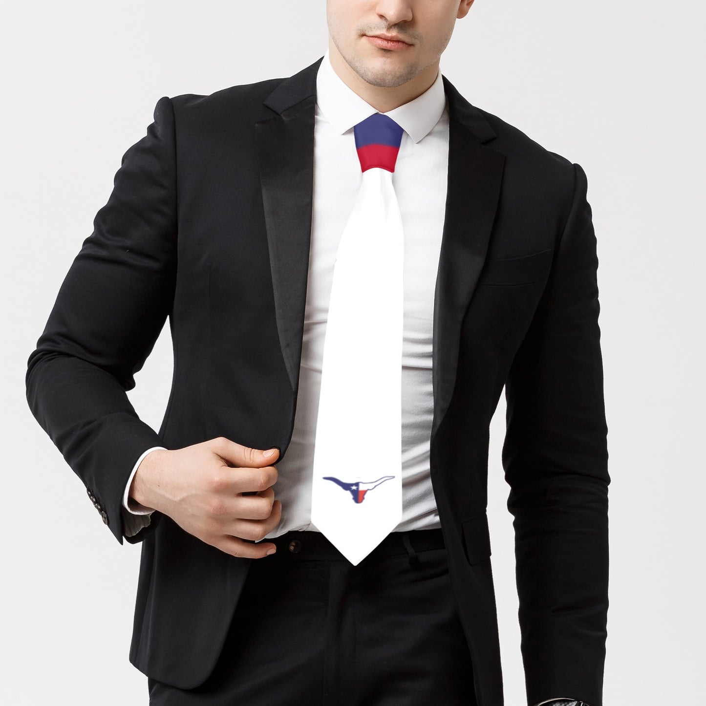 Texas Flag Inspired Longhorn Classic Necktie (Two Sides)