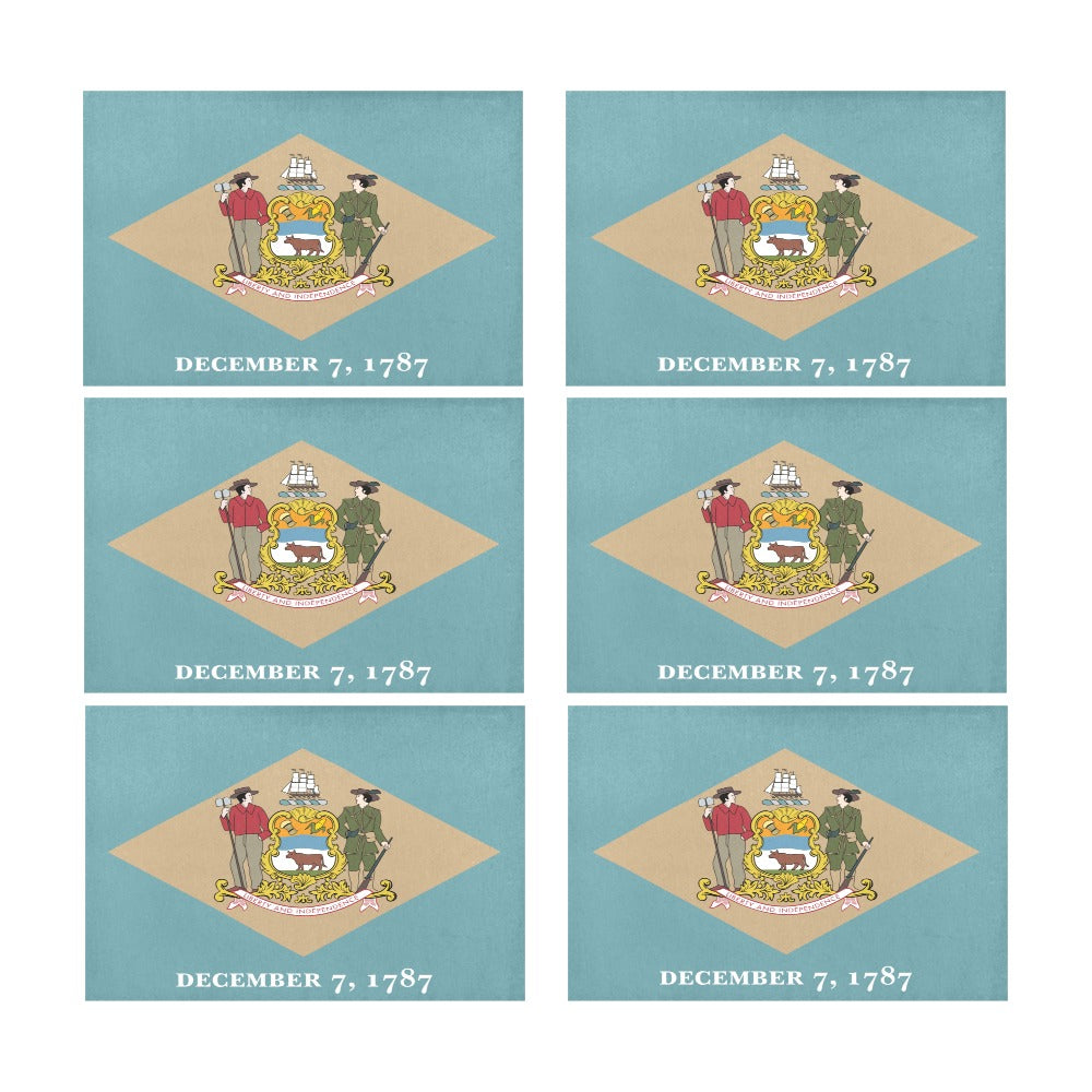 Delaware Flag Placemats 12" x 18" (Set of 6)