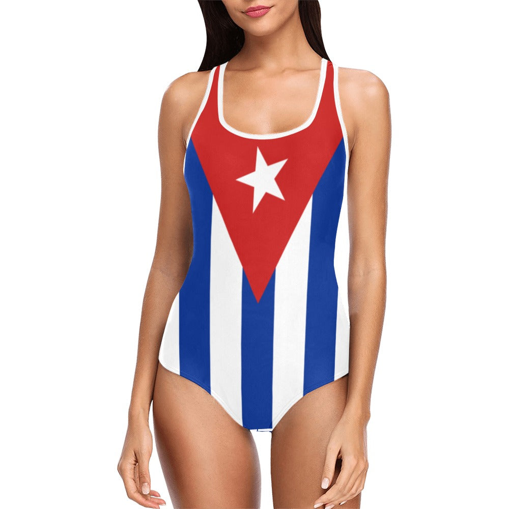 Cuba Flag Inspired Women's Tank Top Bathing Swimsuit