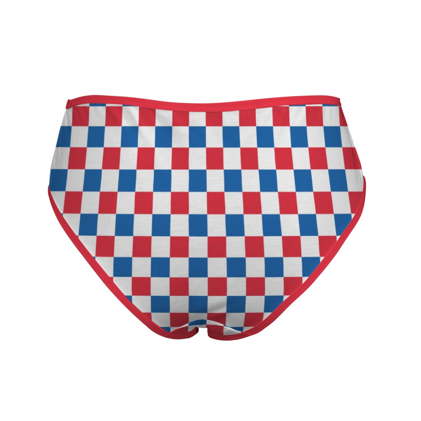 USA/American Flag Inspired Checkered Pattern Women's High Waisted Brief