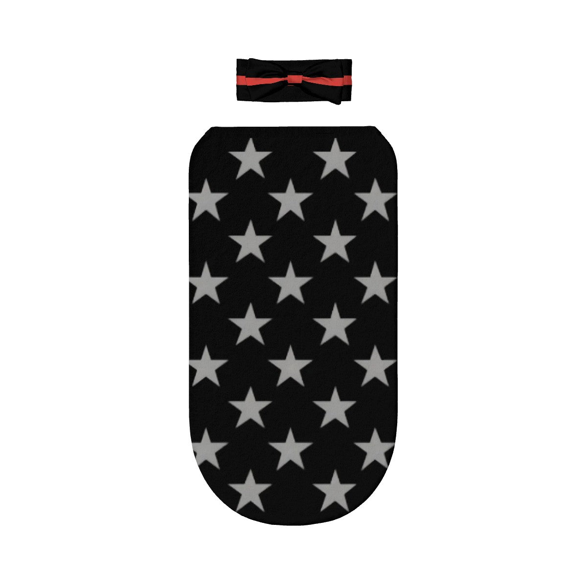 Thin Red Line Flag Inspired Baby Swaddle Sack with Baby Headband
