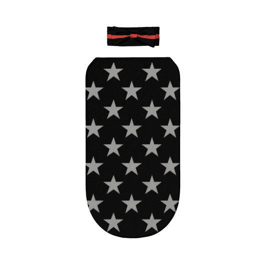 Thin Red Line Flag Inspired Baby Swaddle Sack with Baby Headband