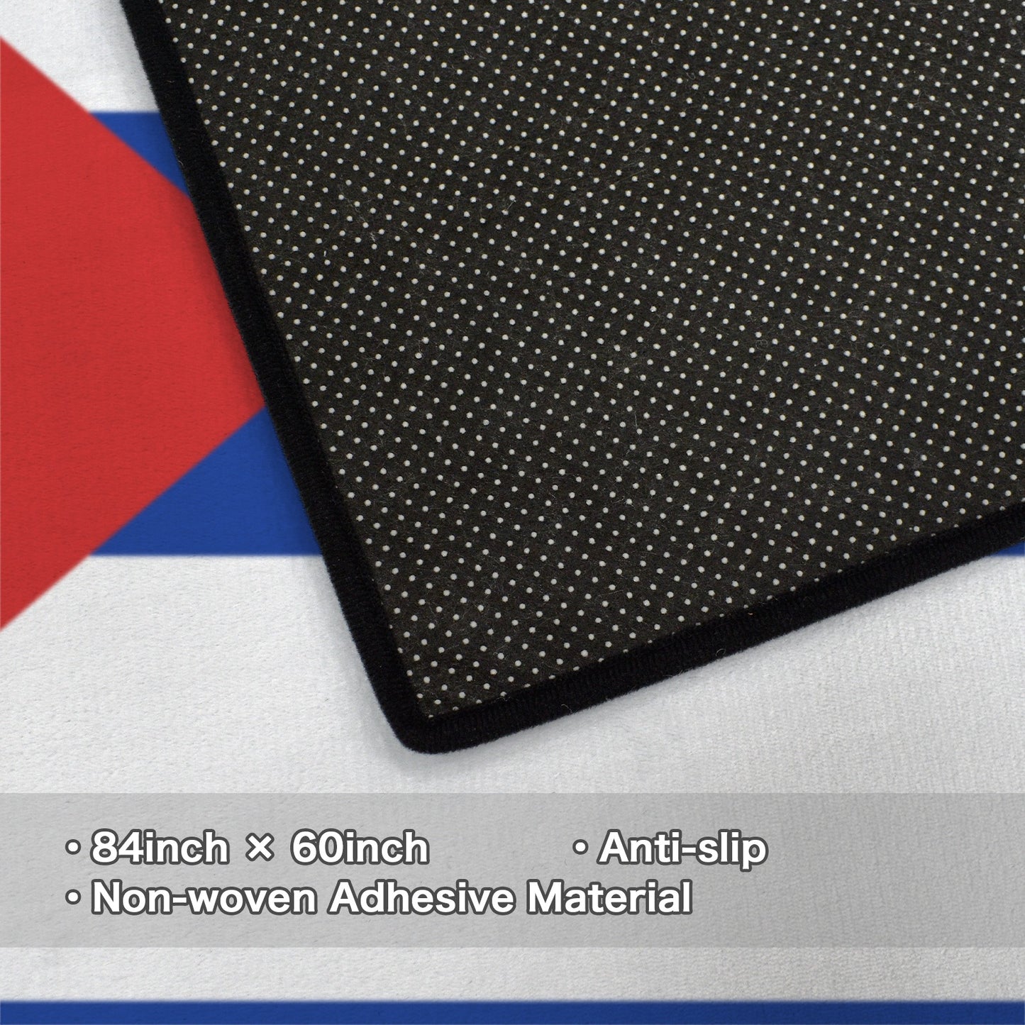Cuba Flag Inspired 84x60 Inch Area Rug with Black Binding (Made in the USA)