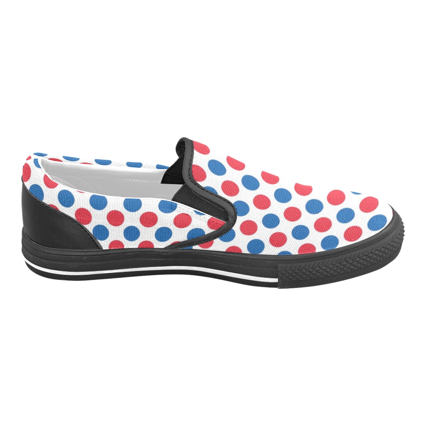 USA/American Flag Inspired Polka Dot Pattern Men's Slip-on Canvas Shoes