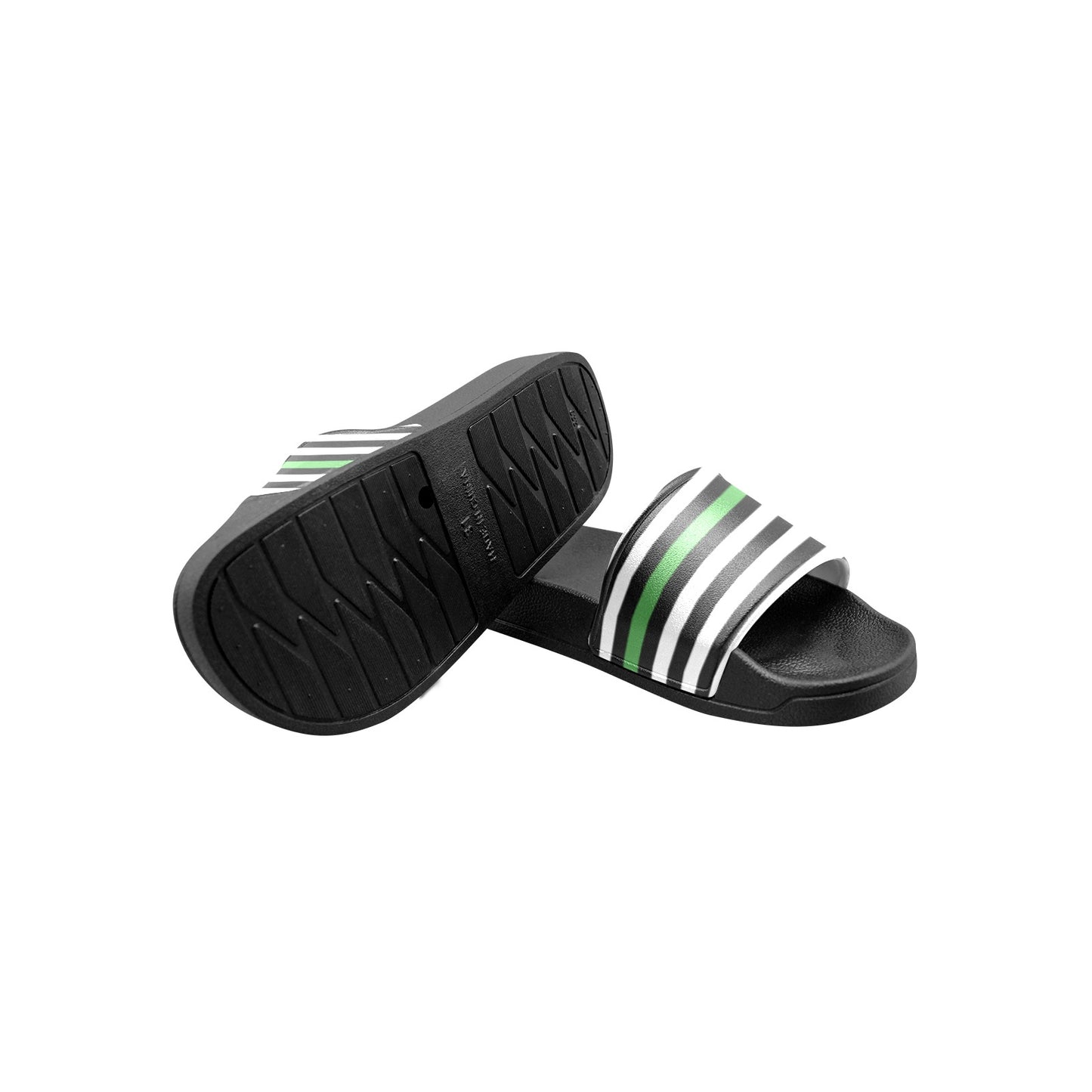 Thin Green Line Flag Kid's Slide Sandals