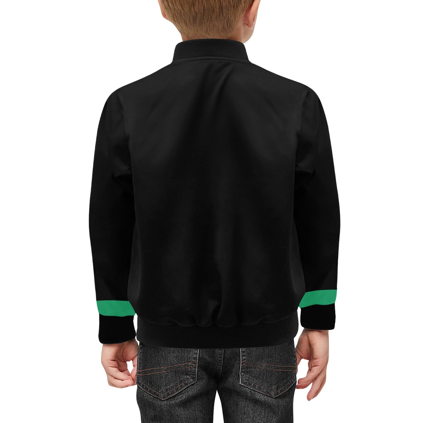 Thin Green Line Flag Inspired Kids' Bomber Jacket with Pockets