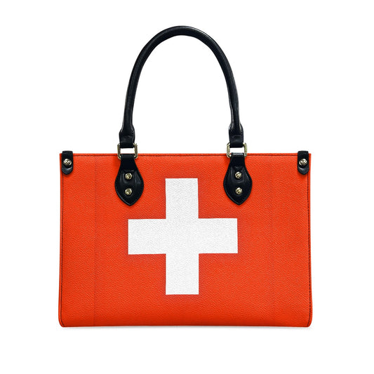 Switzerland Flag Bag With Alpine Swag – PU Leather Purse With Sleek Tag - Luv My Flag